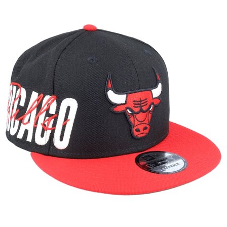 New Era - NBA Black snapback Czapka Z Daszkiem - Chicago Bulls 9FIFTY Sidefont Black/Red Snapback @ Hatstore