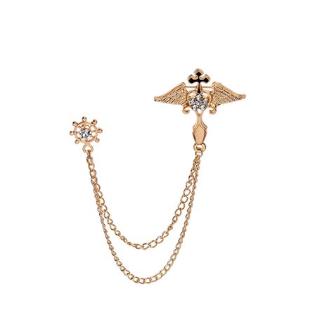 1 stk. Guld Kors Brosche Reversnål Kæde til Mænd, Mænd Dragt Tilbehør