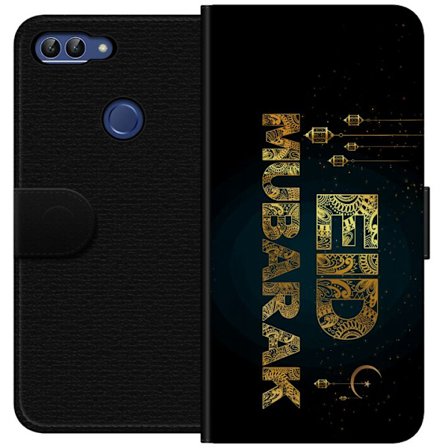 Yhteensopiva Lompakkokotelo Huawei P smart Kultainen ramadan-aiheinen motiivi, jossa on koristeellista typografiaa, lyhtyjä, puolikuu ja tähtiä tum
