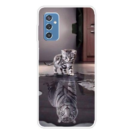 Deco Samsung Galaxy M52 5G Etui - Kat og Tiger Silver grey