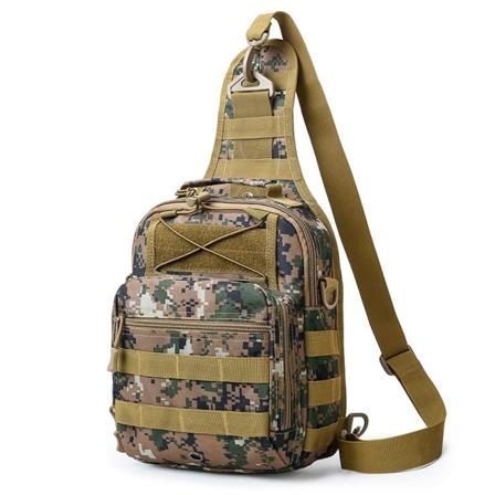 Ryggsekk Sykling Vanntett Combat Printed Menn Bryst Stor kapasitet Crossbody skulderveske Below 20L Gray-brown