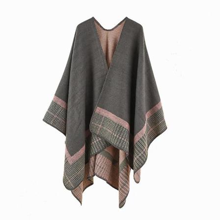 Dame Varme Åbne Foran Sjal & Wraps Elegante Cardigan Poncho Kappe Frakke The ash powder
