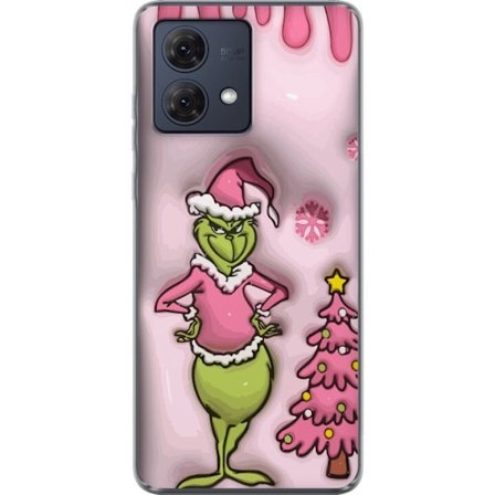 Kompatibel Mobilcover til Motorola Moto G84 Pink Grinch Jul med klassisk figur i pink julemandskostume, et sjovt twist på julefavoritten med farverig