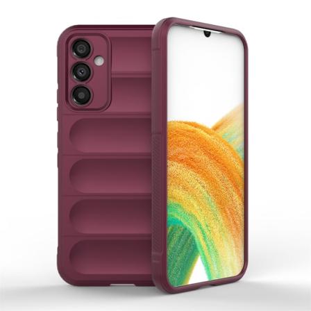 SKALO Samsung A34 5G Rugged Bumpers TPU-suojakuori Wine red
