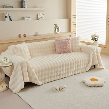 Plys sofahåndklæde, vinterfortykket plysbetræk, lædersofasæde, alt-inklusiv universalbetræk, fuldt dækkende tæppe