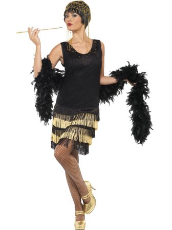 20'erne Frynset Kjole Kostume S