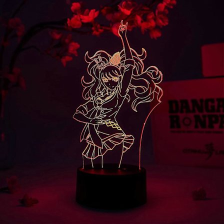 SBSG Junko Enoshima Otaku Lampe Danganronpa 3 Anime Lampe Figur Natlampe, 16 Farve RGB LED Fjernbetjening, 3D Anime Værelsesindretning Gave til Otaku