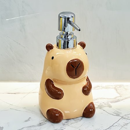 Den originale designen av ny capybar keramisk såpe flytende flaske c butikk kroppsvask, sjampo og forskjellige kremer. Den er for baderomsvasker.