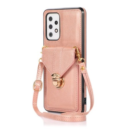 Etui til iPhone16promax pink mode crossbody alt inklusive kortholder lanyard og skulder