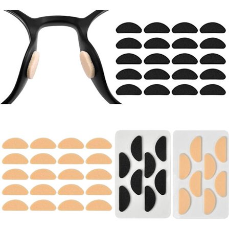40 par skumnese pads, selvklebende nese pads, sklisikre nese pads, myke nese pads, tynne brille nese pads (hudfarge + svart)