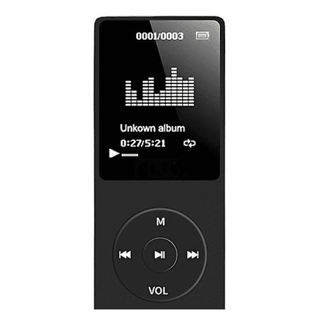 Mp3-spiller, slank musikkspiller, lang batterilevetid Mp3 med FM-radio, stemmeopptaker