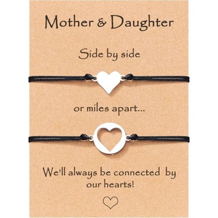 Mamma-datter armbånd Bursdagsgaver til mamma Matchende hjertearmbånd Jule smykker Gaver til mamma og