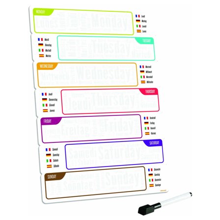 Magnetisk Ugeplanlægger Forskellige Sprog