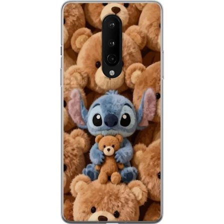 Kompatibel Mobilcover til OnePlus 8 Stitch omgivet af brune teddybjørne med en lille teddybjørn i armene i en sød og hyggelig kawaii-design