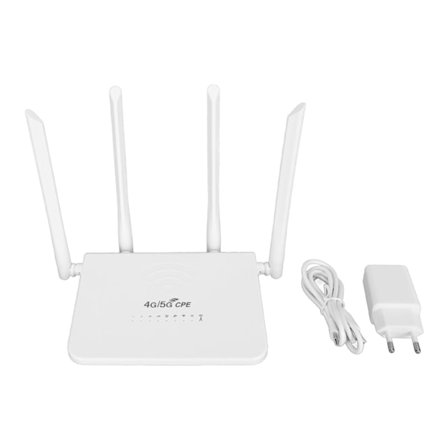 CPE R103 5M 4G LTE Trådlös Router med SIM-kortplats 300Mbps Olåst Mobil WiFi Hotspot med 4 5dBi Antenner för Asien 100‐240V EU-kontakt-XF9-