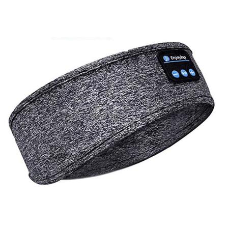 Trådlösa Hörlurar Med Huvudband Elastiskt Svettband Bluetooth 5.0 Gray