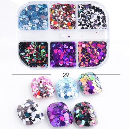 3 st Nail Glitter Magic Mirror Aurora Iridescent Puder Pärlpuder