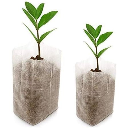 200 Stykker Biologisk Nedbrydelige Non-woven Stofposer, kompatible Plantestiklinger Avls- og Vækstposer (10 x 12 cm + 14 x 16 cm)