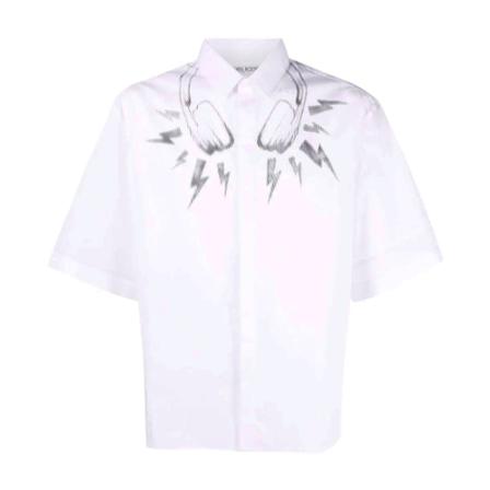 Neil Barrett, Shirt Biały, Mężczyzna, Rozmiar: M