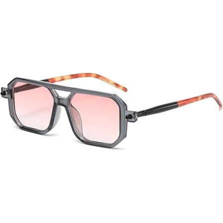 Vintage Fyrkantiga 70-tals Aviator Solglasögon för Kvinnor Män Retro Klassiska Platta Aviator Bågar Solglasögon UV-Skydd