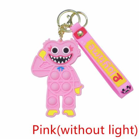 Huggy Wuggy Nyckelring Spelkaraktärsnyckelring Rosa Utan Ljus