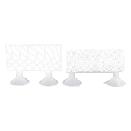 Fiskestue Tunnel Sikker lite hull Hul fiskeskjul Hvile rør med sugekopp for akvarium Akvarium Hvit