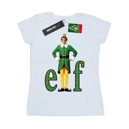 Elf Dam/Dam T-shirt i bomull med Buddy-logotyp L Vit