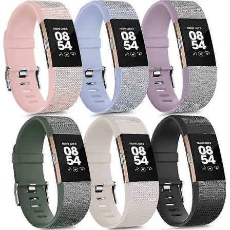 Fitbit Charge 2 Ersättningsarmband - 6-pack Silikon Sportklockarmband för Fitbit Charge 2 (LGL)