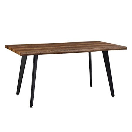 Pähkinäpuu ruokapöytä 160x90cm – moderni metallijalusta