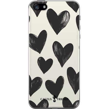 Kompatibelt Mobildeksel til Apple Apple iPhone 5 Cactus and Friends - Bold Black Love Pattern