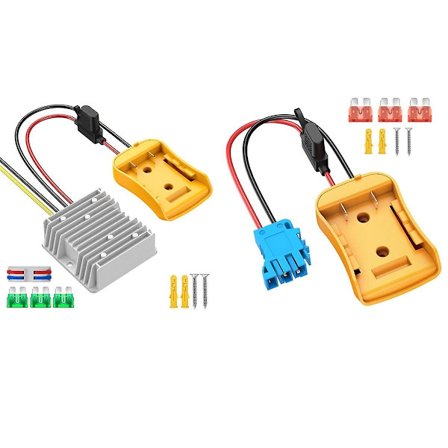 1 Pack 20V till 12V Konverter för 20V+ 1 Pack Power Wheels Adapter(Gul)