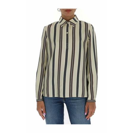 Tory Burch striped silk shirt Hvid, Dame Skjorter