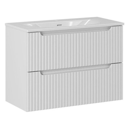 Möbelset med 2 lådor och inbyggd vask L 80 x P 40 x H 58,5 cm - Astral Vit