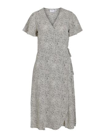 Vilovie S/S Wrap Midi Dress/Su - Noos Knælang Kjole Beige Vila