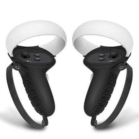 Controllergrepp Kompatibla med Quest 2 Mjukt Halkfritt Silikonskydd med Justerbar Handknogrem i Läder