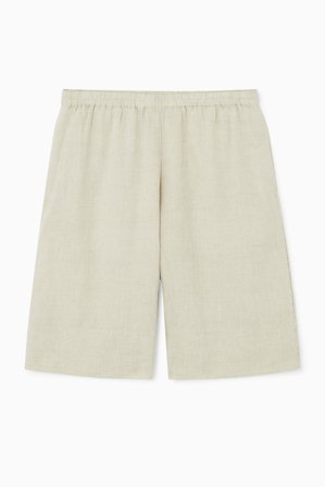 COS Women's Elasticated Linen Shorts in Beige