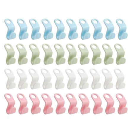 40 kpl Vaatteiden ripustin Yhdistä koukku Vaatekaapin ripustin Järjestäjä Tilaa säästävä pidike T