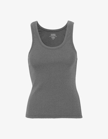 Women Organic Rib Tank Top - Storm Grey - L