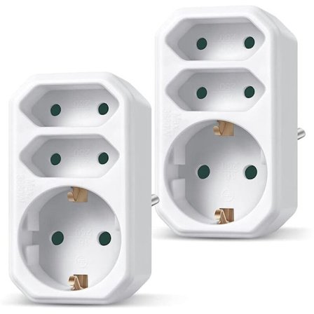 1 til 3-vejs Euro-type konverter stik EU standard strømadapter stikkontakt 16A rejsestik europæisk stik