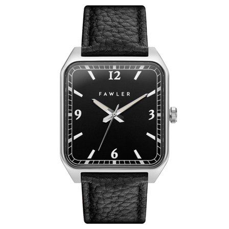 Clyde | Square Silver-Tone and Black Watch for Men - Wrist watches