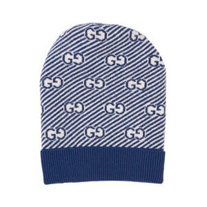 Kids - Gucci Navy GG Logo Beanie S (52cm) - Headwear - S (52cm) - Navy
