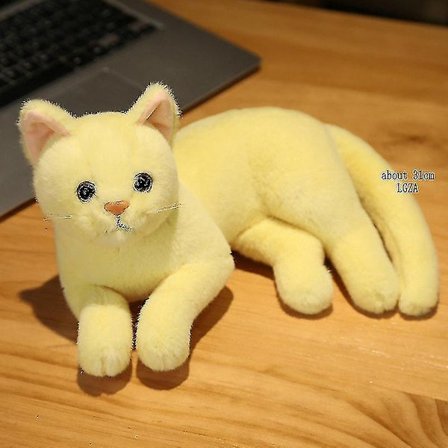 Ins Like Real Prone Katt Och Hund Plysch Docka Fylld Enfärgad Sovrumsdekoration Kattunge Leksak Husdjur Djur Barn Julklapp-s A