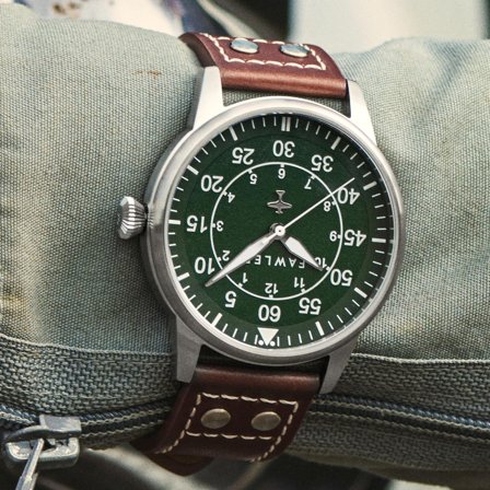 Apollo | Green and Silver-tone Stainless Steel Pilot’s Watch for Men - Wrist watches