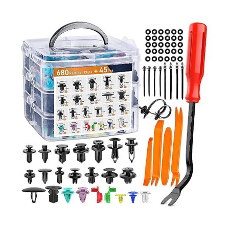 725 stk. Bil Push Retainer Clips & Auto Fasteners Sortiment - 23 Almindelige Størrelser Bumper Mudguard Riv