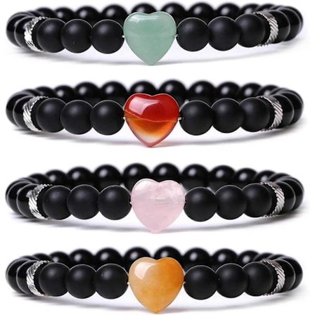 4 st Chakra Armband för Kvinnor Män 8mm Helande Stenar Armband Kristall