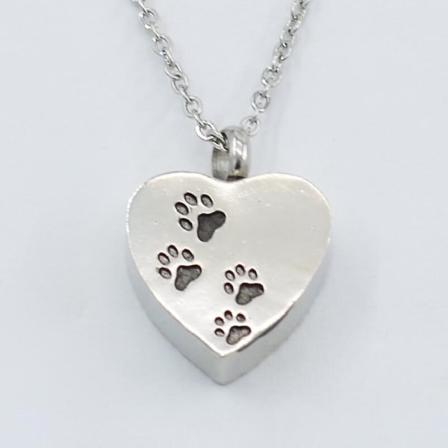 Unisex Håndlaget Smykke i Rustfritt Stål for Kjæledyr, Hund/Katt, Pottefot-Askebeholder, Minneurn-Halskjede
