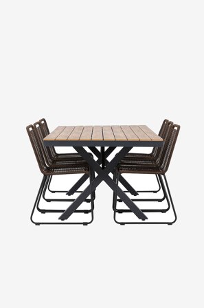 Venture Home - Garcia Spisesett med stoler Lindos - Brun - Spisegrupper - Fra Homeroom