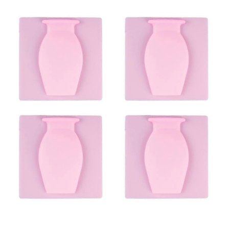 Magisk Silikone Vase, Aftagelig Silikone Vase, Velegnet til Vægmonteret Selvklæbende Vase i Væggen Indgang Pink