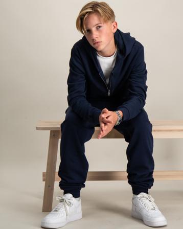 LMTD NLNNIZU LS BRU SWEAT CARD W. HOOD Blau Pullover Jungen - Kidsbrandstore