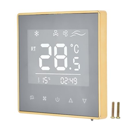 Digital Termostat LCD Display Touchscreen Smart Aircondition Temperaturregulator Til Hjem Hotel AC220V Guld